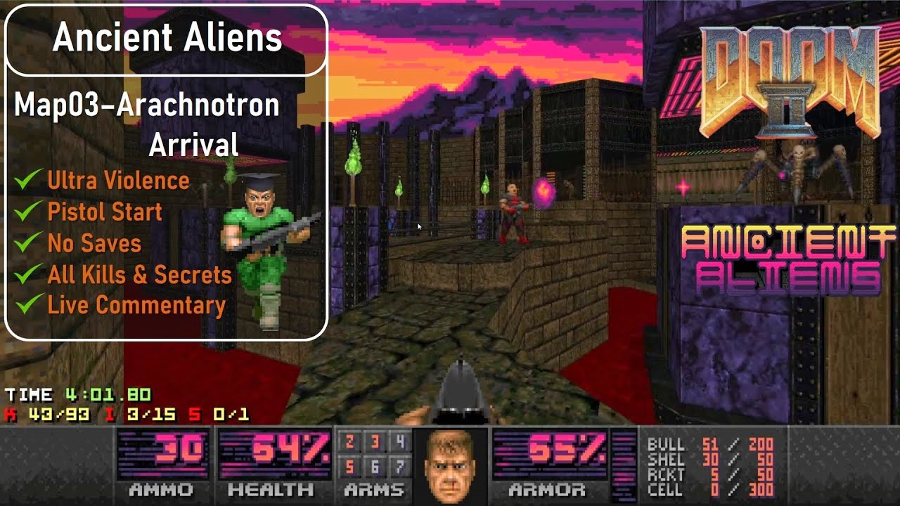 Ancient Aliens Map03 - Arachnotron Arrival [Doom 2, UV, Pistol, 100%]
