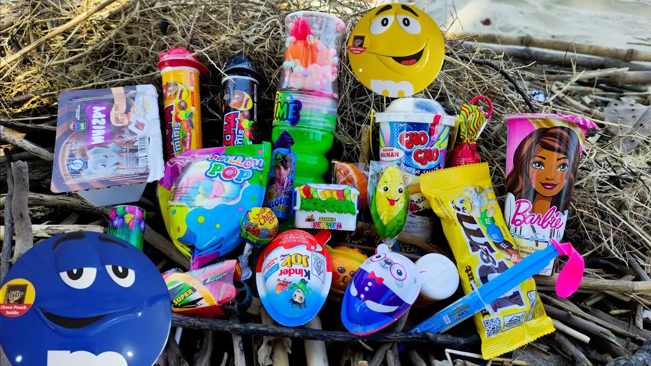 ASMR Most Popular Candys / some lots of colorful rainbow lollipop candy / unpacking chocolate eat