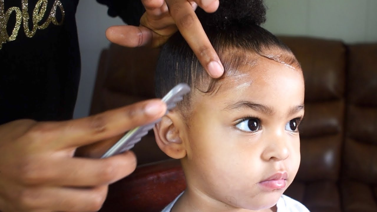 TODDLER BUN TUTORIAL ft. 2ND TOUCHDOWN EDGE TAMER