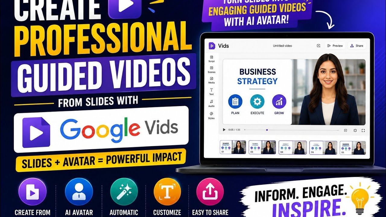 Google Vids Tutorial: Turn Slides into Professional Videos with AI Avatar 🚀