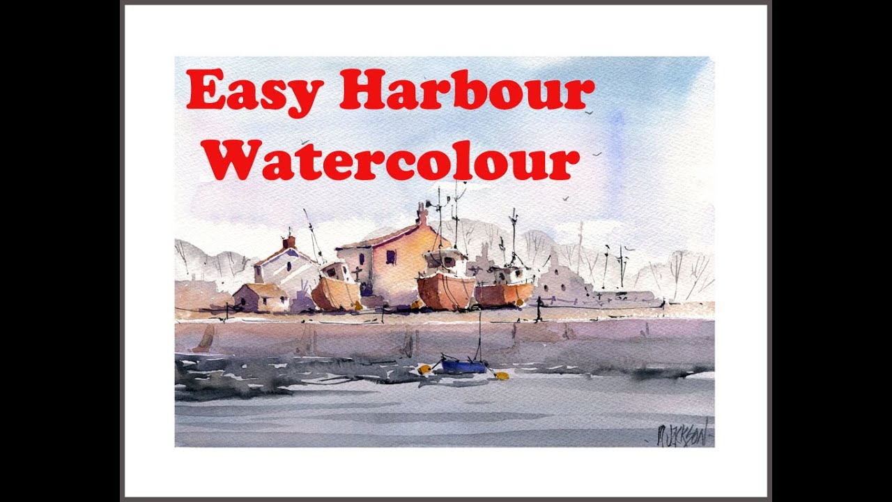 Harbour Scene Watercolor Tutorial for Beginners – Loose quirky style