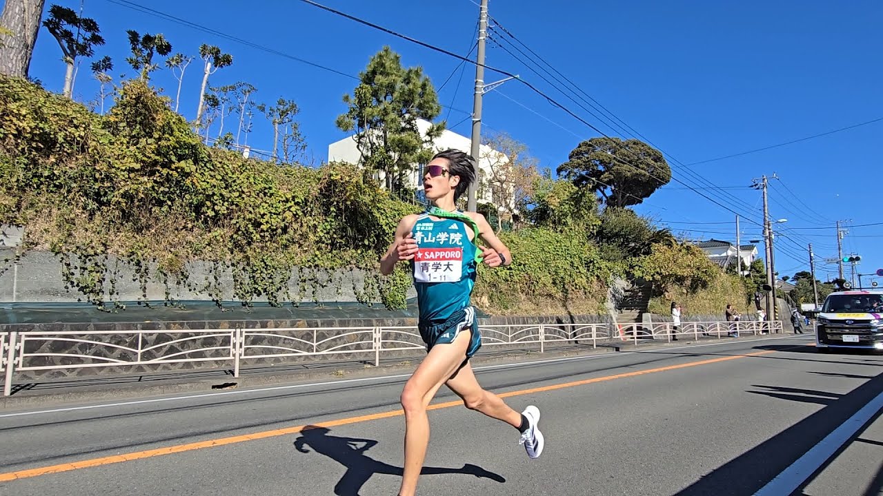 20250102 第101回東京箱根間往復大学駅伝競走 4区 10.2kmあたり 史跡車坂の碑付近