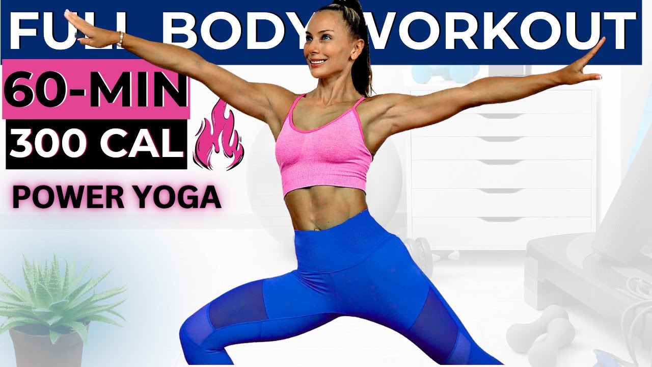 60-MIN YOGA POWER WORKOUT +ABS (low-impact high-calorie burn, toning, weight loss, flexibility)