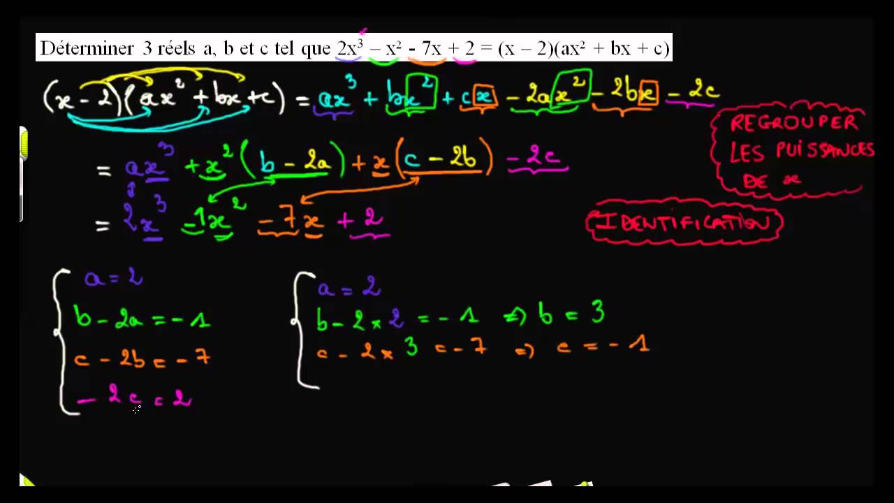 Trouver les coefficients d'un polynôme : c) résolution du système