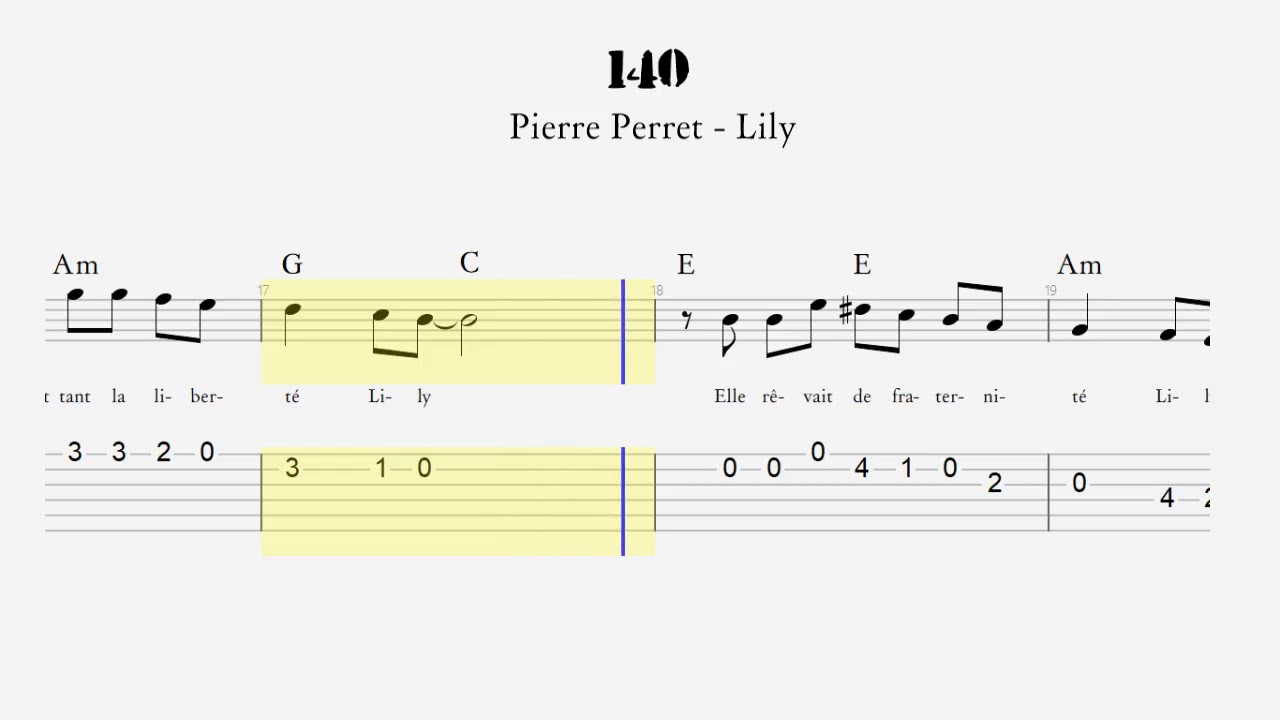 140 - Pierre Perret - Lily - Accords