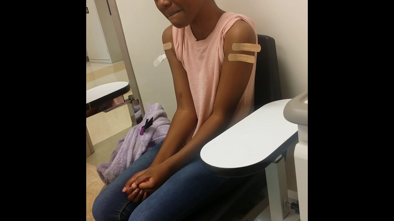 Mya getting her shots
