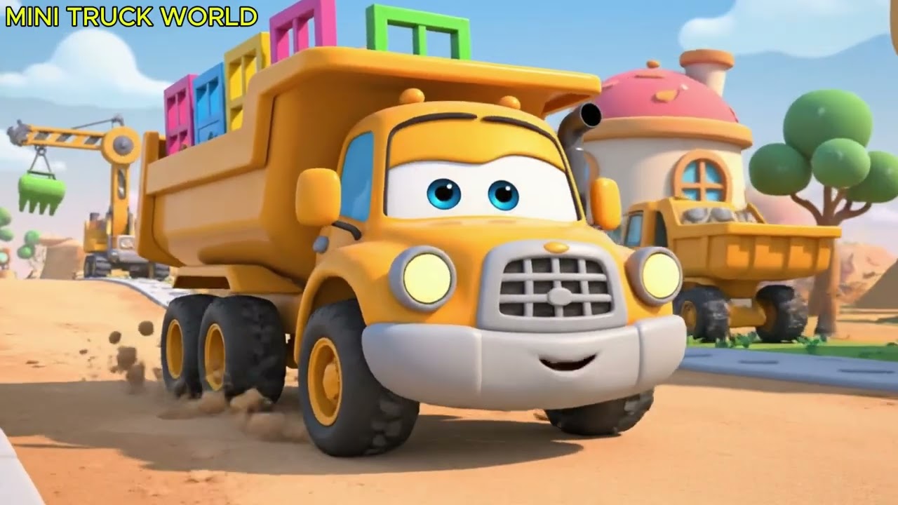Mini Excavator Builds a House &ndash; Fun Mini Truck Construction for Kids