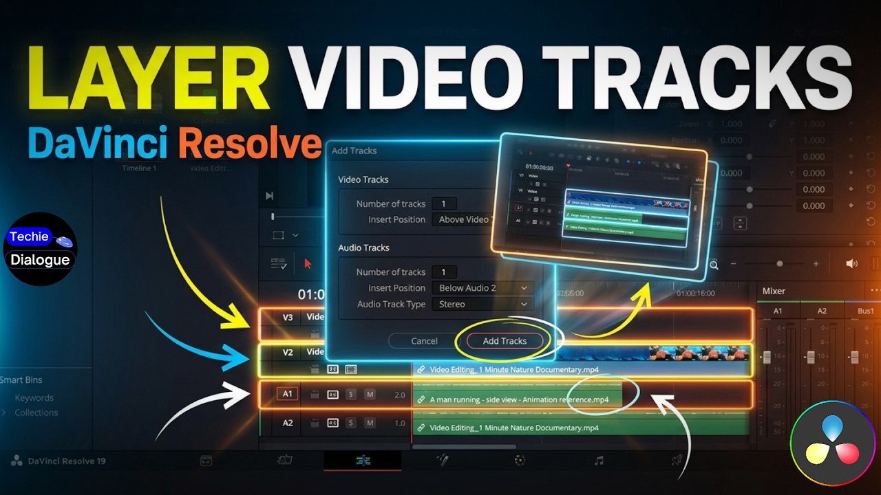 How to Layer Video Tracks in Davinci Resolve
