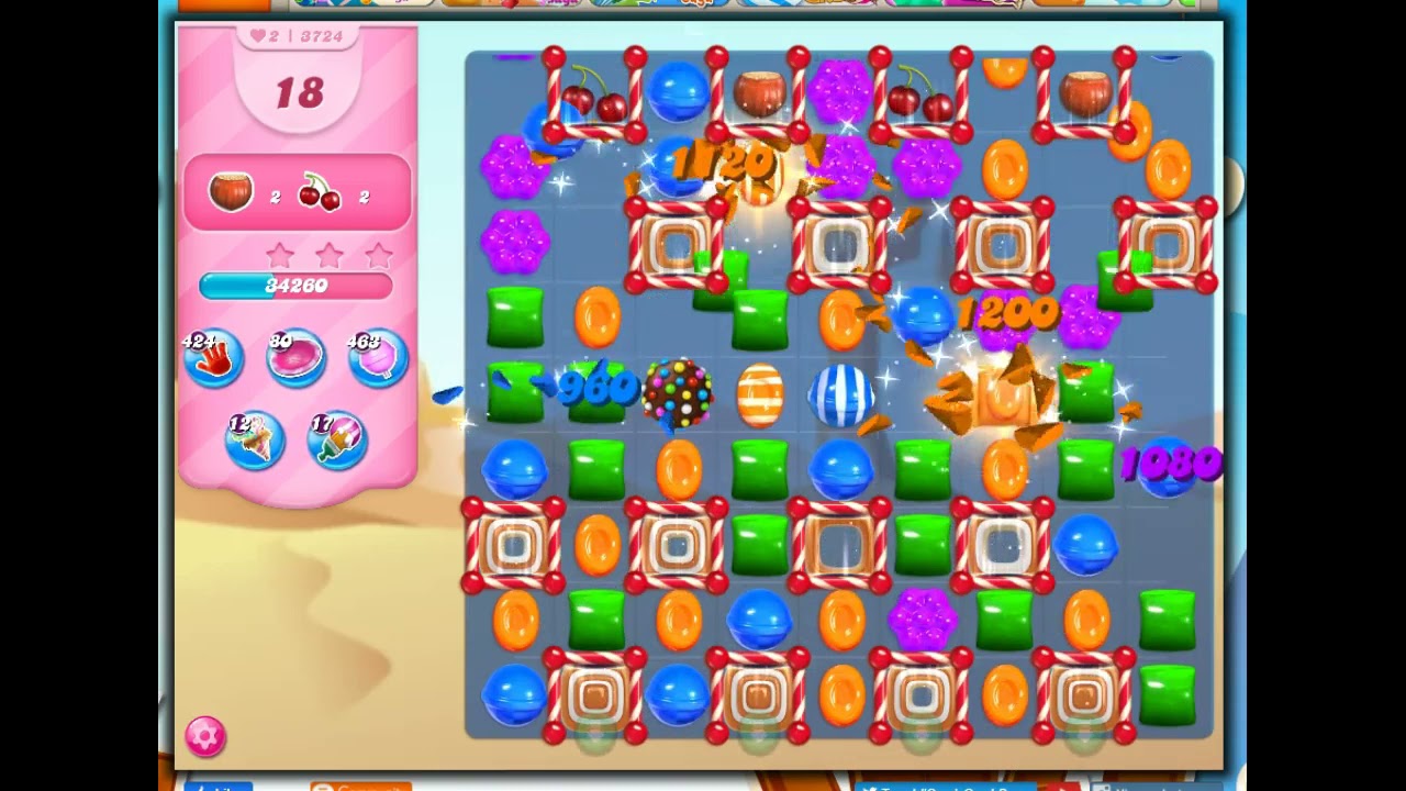 Candy Crush Level 3724 Talkthrough, 24 Moves 0 Boosters