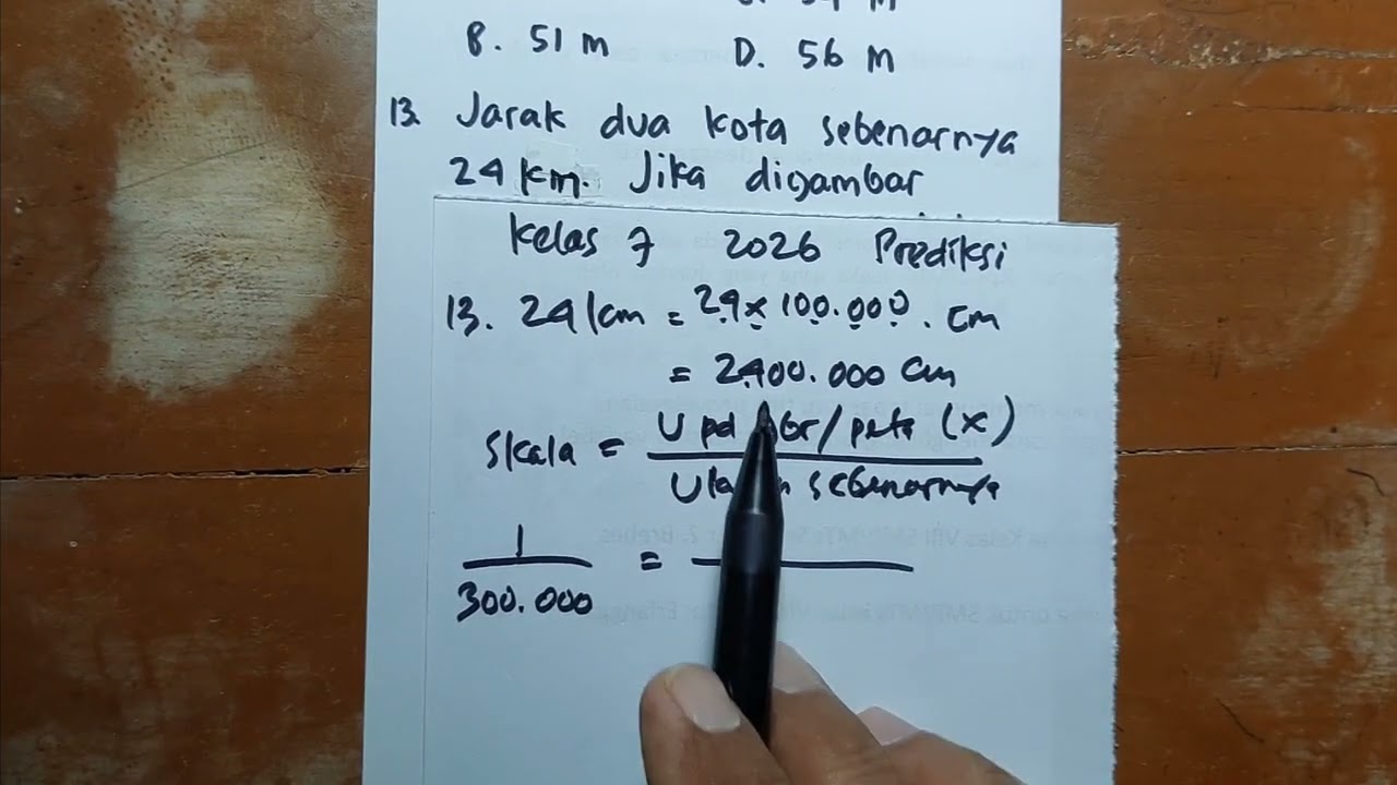13 KELAS PREDIKSI PTS 2 2026 PERBANDINGAN SKALA JARAK PADA PETA no 13 - tikno layang5