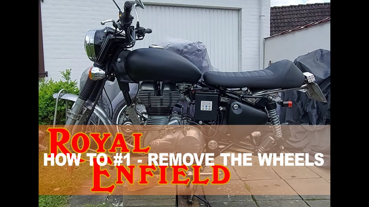 ROYAL ENFIELD CLASSIC 500 HOW TO  REMOVE THE WHEELS  diy maintenance workshop