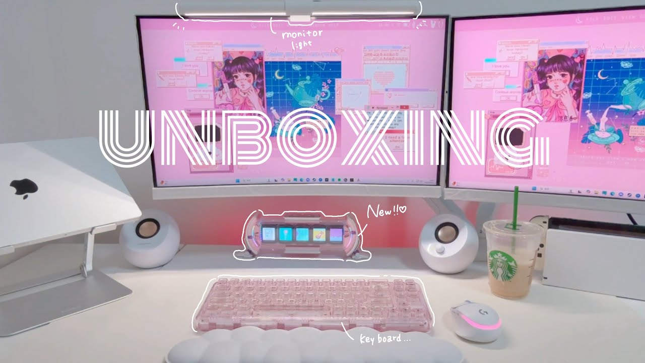 Unboxing￤白デスクからピンクデスクに模様替え🎀‎🤍デバイス開封🫧YUNZII X71￤Divoom Times Gate