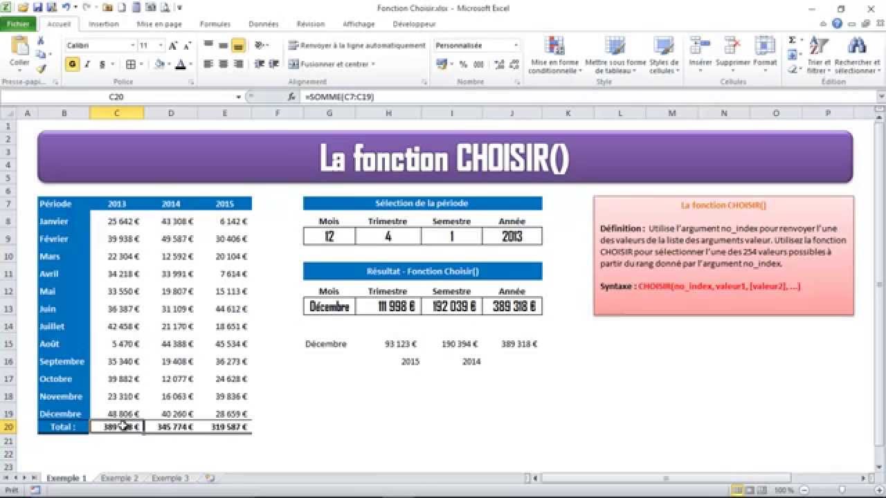Excel - Savez-vous utiliser la fonction Choisir()