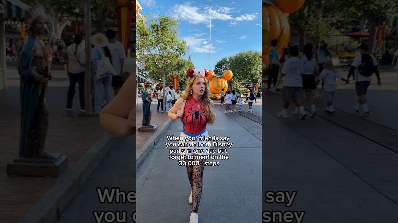 30K+ steps at Disney parks the hottest day of the year btw 😭 #disneyland #disneyparks #disney #fyp