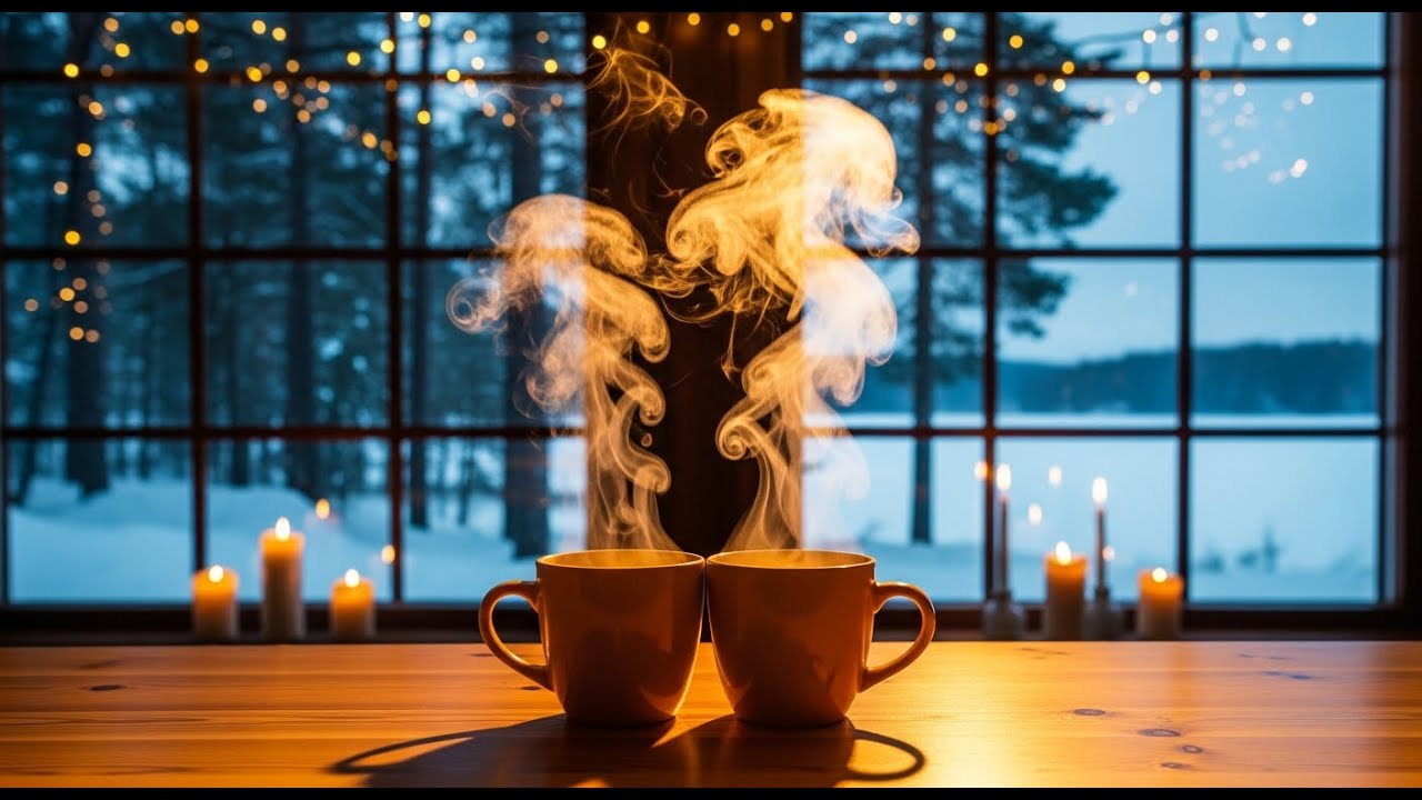Cozy Coffee Shop Ambience, Warm Cups & Soft Light, Relaxing Jazz Instrument for Study and Work