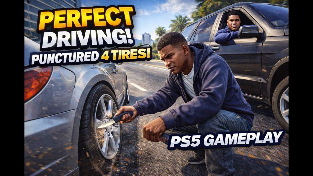 PUNCTURED ALL 4 TYRES AND STILL DRIVING PERFECTLY | GTA 5