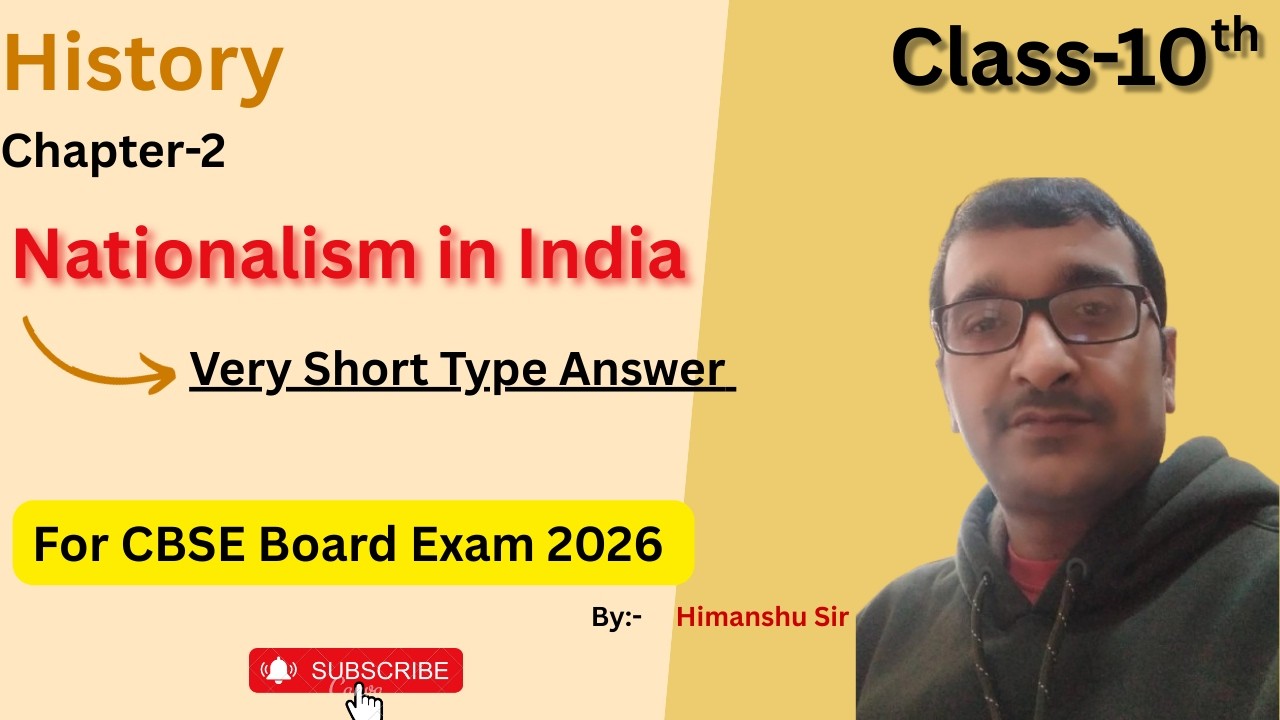 Nationalism in India  || History Class-10 Chapter-2 | short answer type