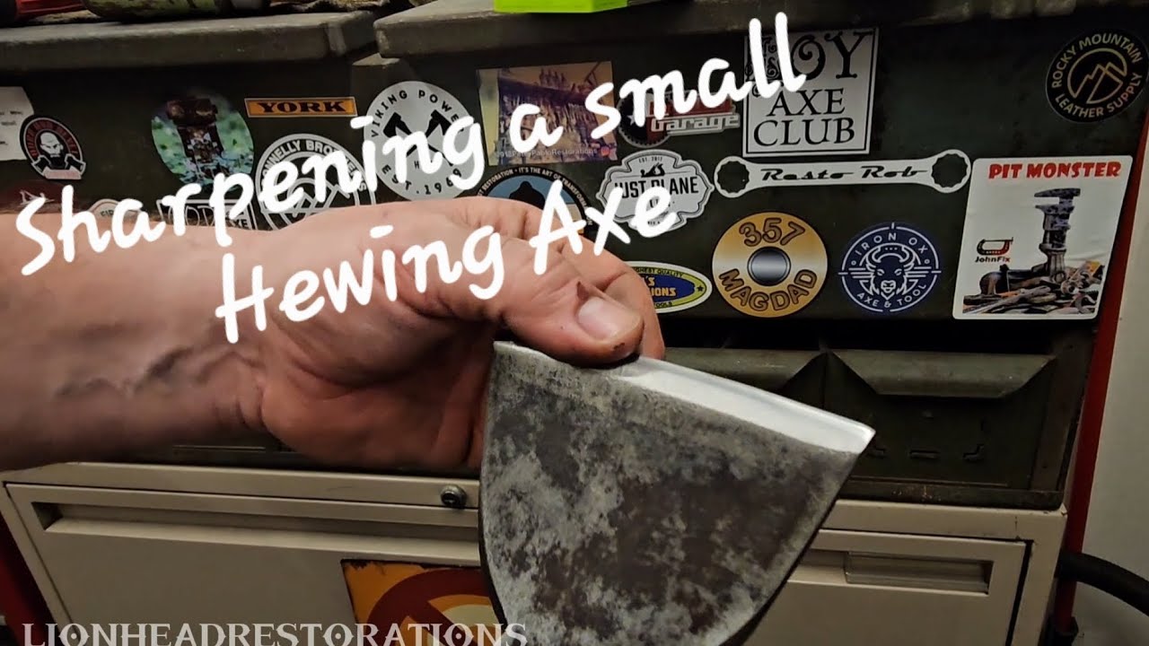 Sharpening a small Hewing Axe,