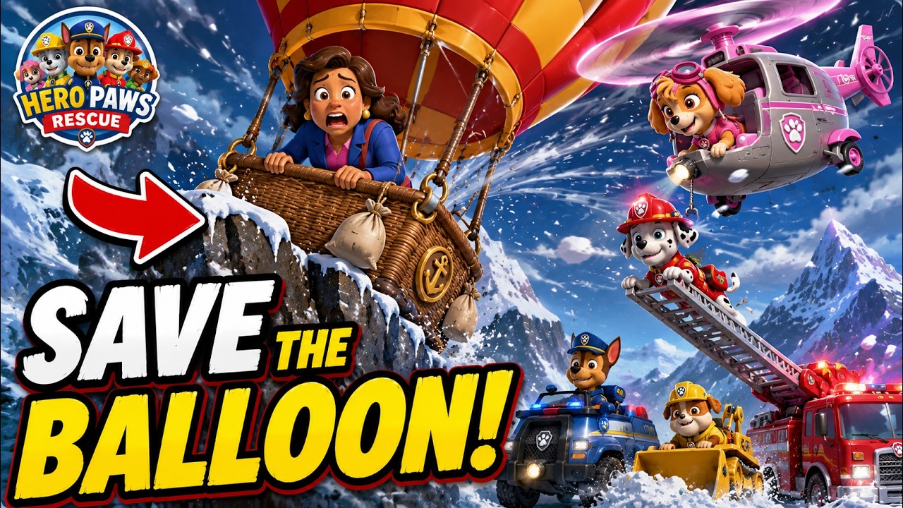 🎈 Can the Team Rescue Mayor Goodway's Balloon from the Mountain Cliff? | Hero Paws Rescue