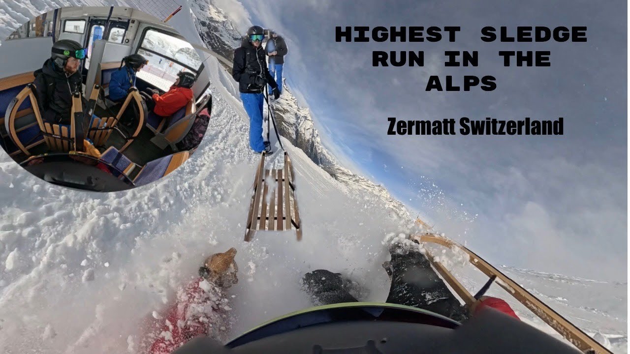 Highest Sledge Run in the Alps! - Zermatt - Switzerland- Rotenboden to Riffelberg - I Crash!