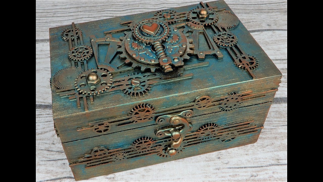 Steampunk box with mitform castings and snipart chipboards