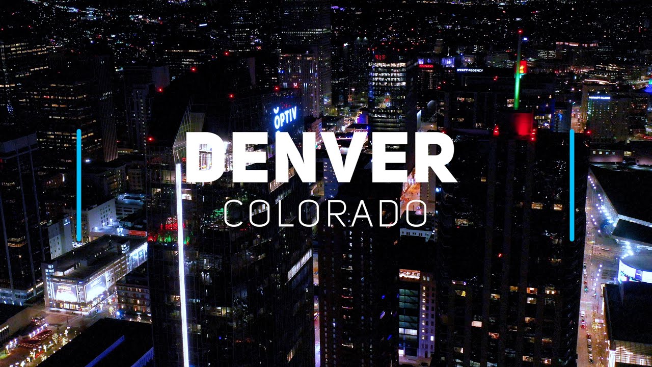 Denver by night, Colorado | 4K drone video