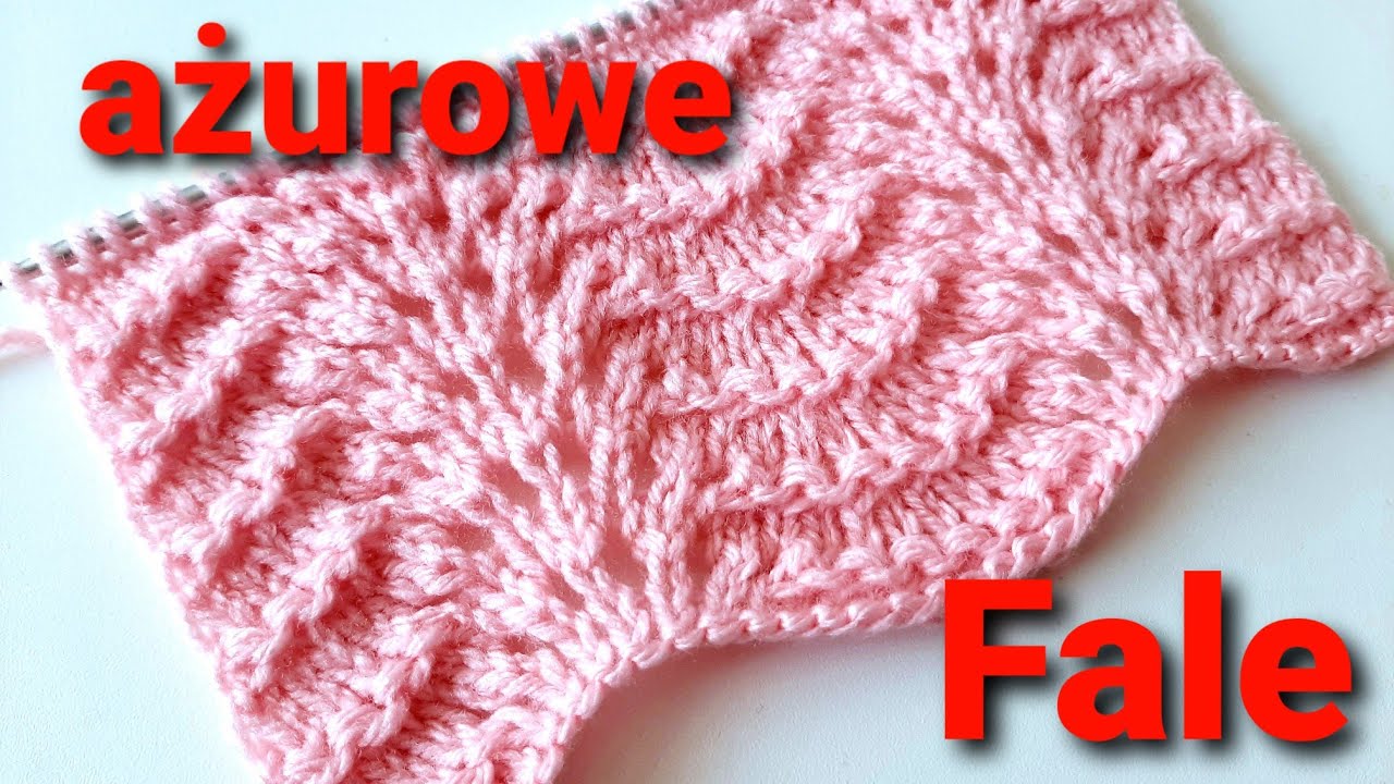 Ażurowe fale, Pawie oczka. Druty od początku #ażurowywzór #wzorynadruty #pawieoczka #ażurowefale