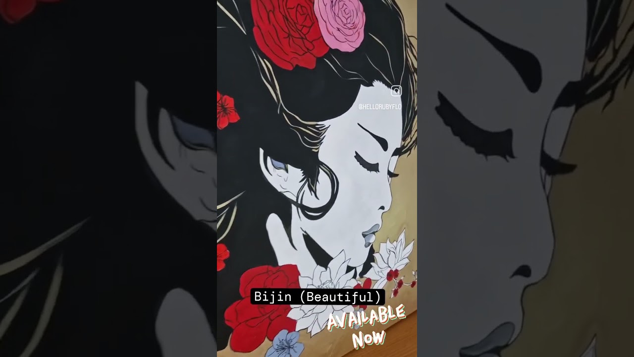 Bijin (Beautiful) available from Ruby Florence art exclusive to Bluethumb Art. Free shipping