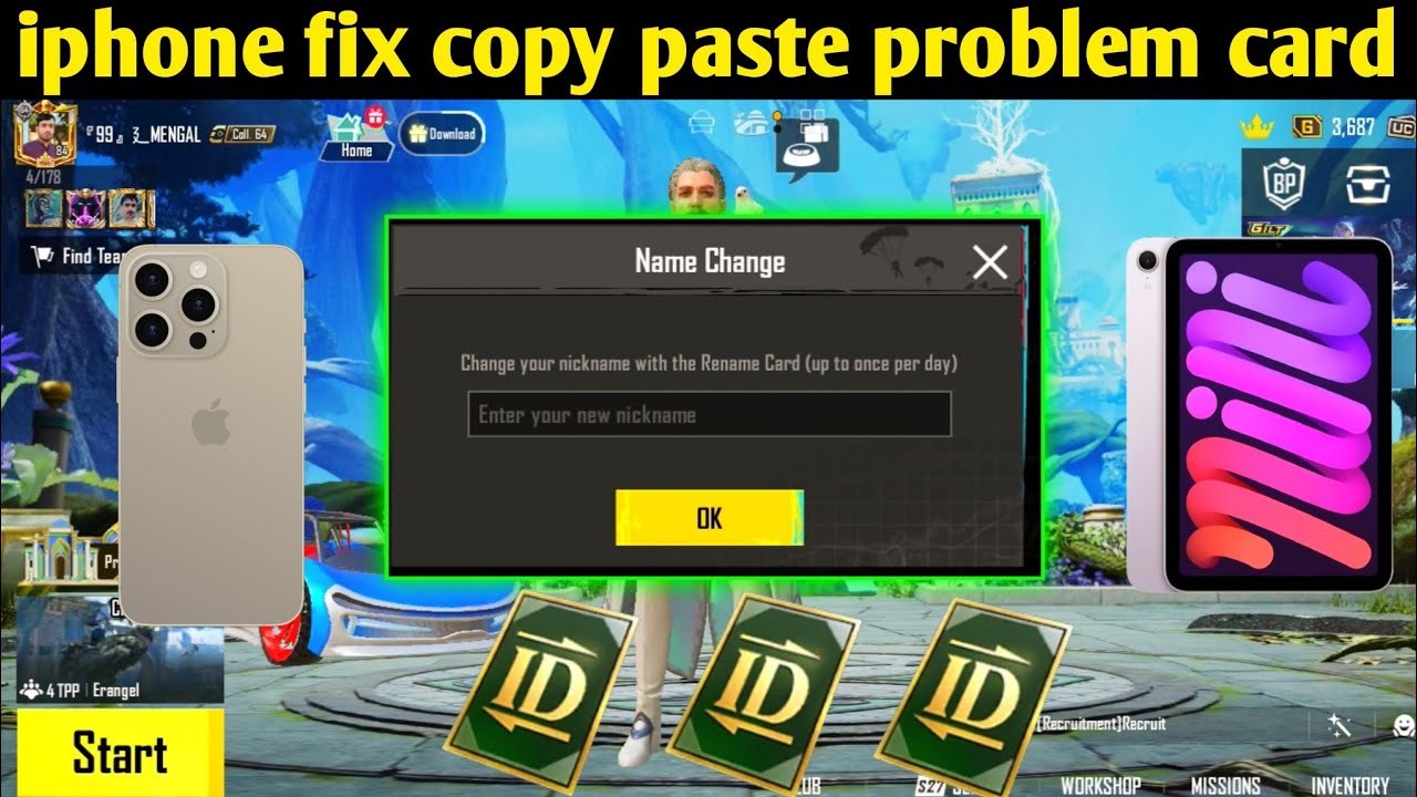 How to fix copy and paste problem in Pubg mobile iphone iPad friend name not copy paste new update