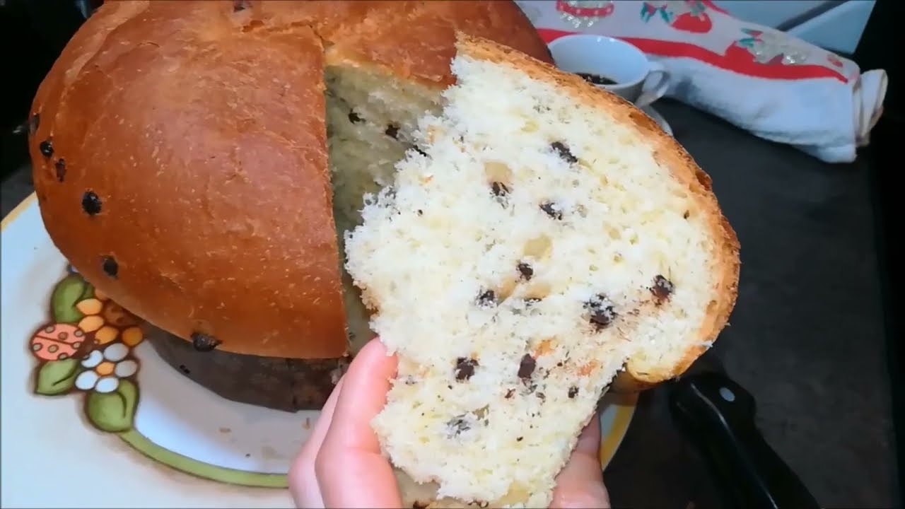 PANETTONE NATALIZIO PIU' FACILE CHE CI SIA! SENZA BURRO CON GOCCE DI CIOCCOLATO#panettone#natale