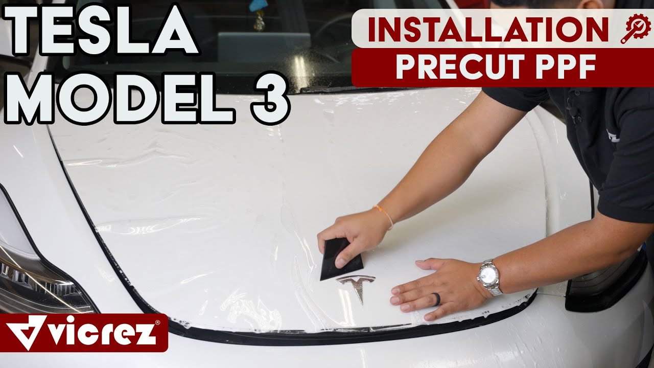 Как оклеить капот автомобиля защитной пленкой Vicrez Paint Protective Film Pre-Cut Kit vpp47 | Te...