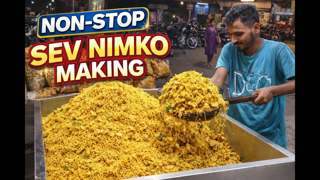 Non-Stop Sev Nimko Frying & Mixing | Traditional Namkeen Making