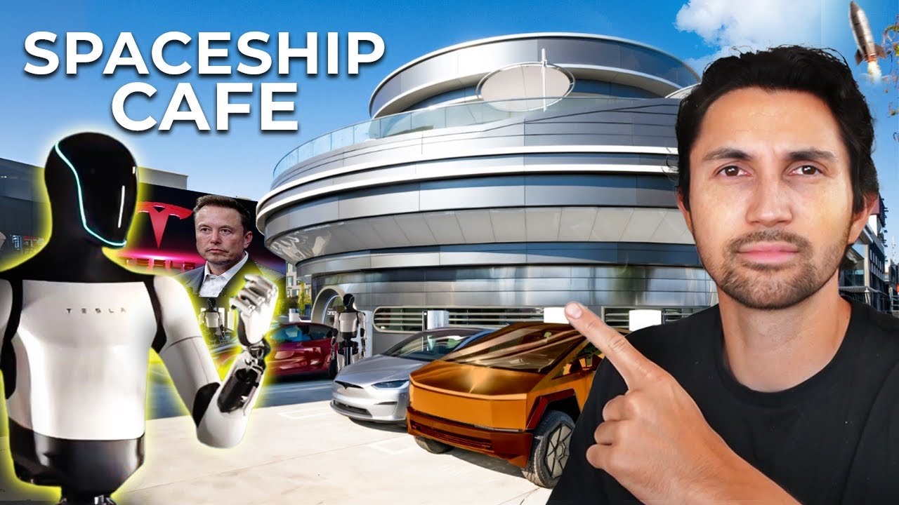 Exploring Elon Musk's Tesla Diner in Hollywood! | Robot Servers, Drive-in Movies, Open 24/7