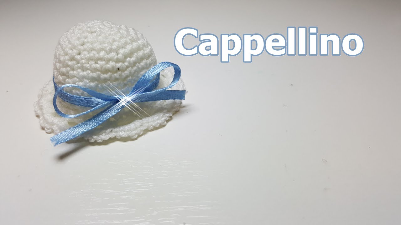 Cappellino facilissimo all'uncinetto - idea BOMBONIERA fai da te - Crochet tutorial