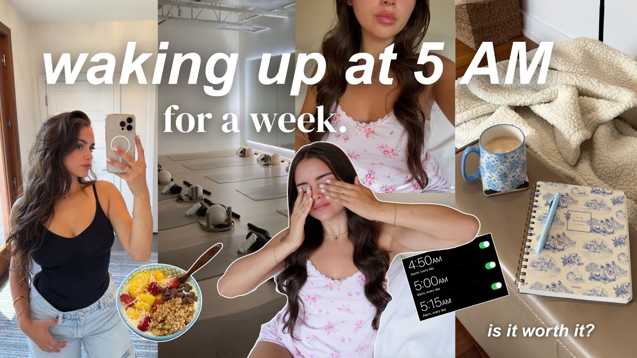 WAKING UP AT 5 AM FOR A WEEK | productive morning routine: is it really worth it?