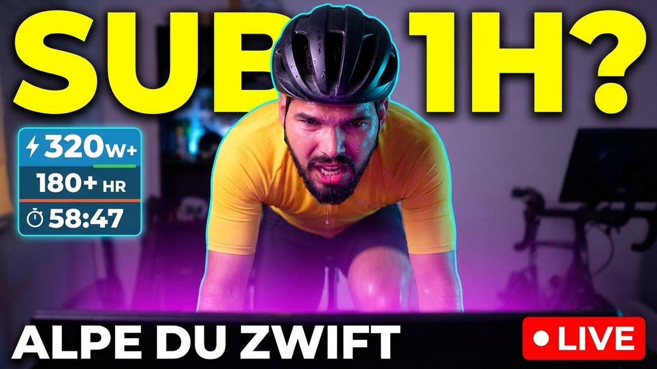 Parte 1- Alpe du Zwift Sub-1h? Tentativa AO VIVO