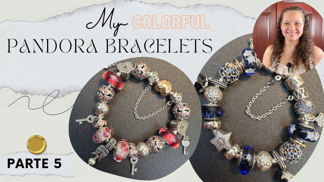 Pandora Bracelet, My Pandora Bracelets - PART 5 (Colorful: Pink Hearts + Blue Stars)