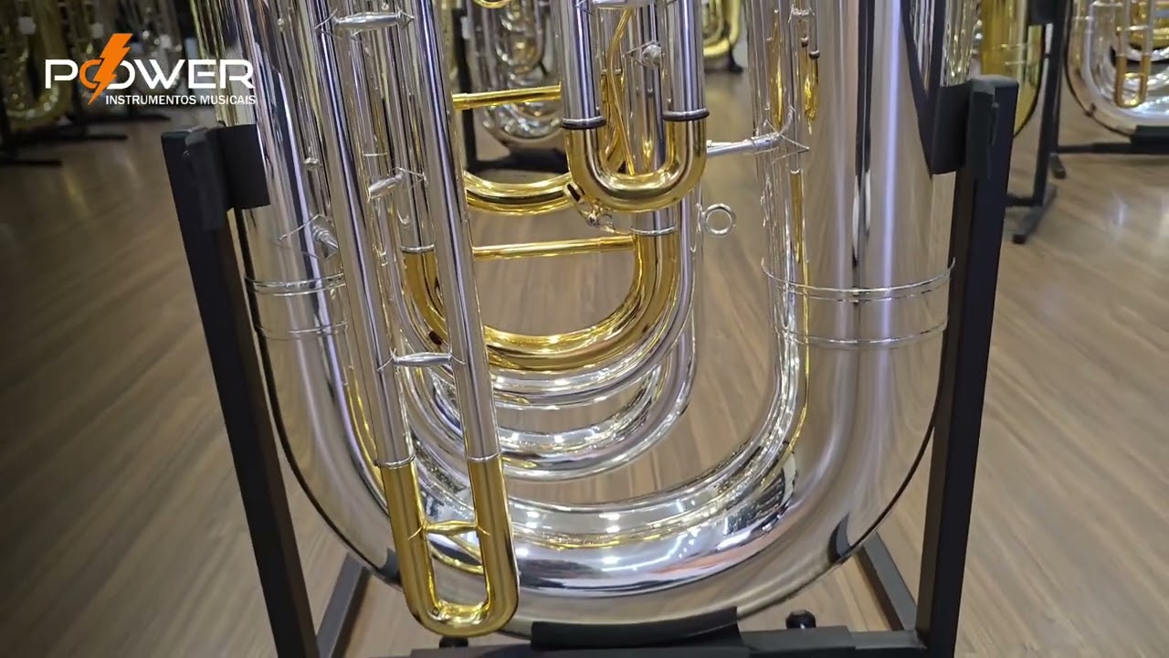 Tuba Kings Brasil 4/4 Prata com Ouro Sib (Semi-nova)