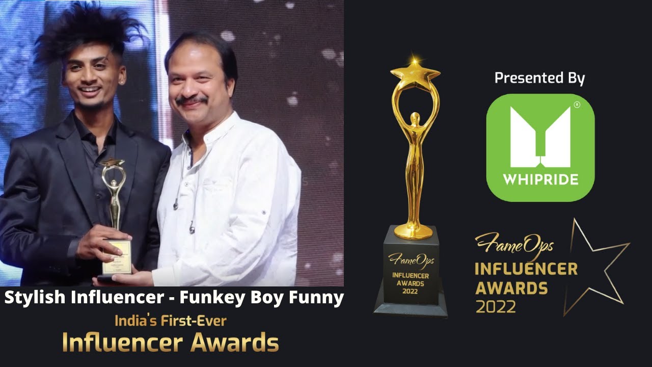 Award For Stylish Influencer | Funkey Boy Funny | @FameOps Influencer Awards 2022 | WhipRide