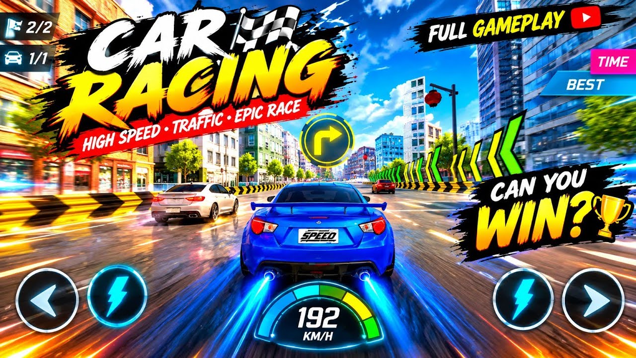 192 KM/H Car Racing 🔥 Crazy Speed & Epic City Race! 🏎️💨
