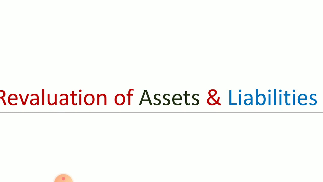 Revaluation of Assets & Liabilities/Revaluation A/c