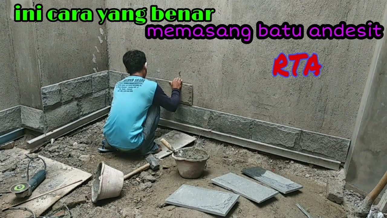 Cara memasang batu tempel andesit