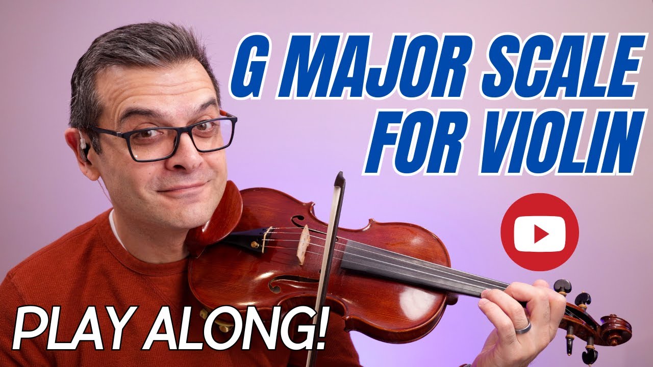 G Major Scale for Violin. 2 Octaves. Play Along!