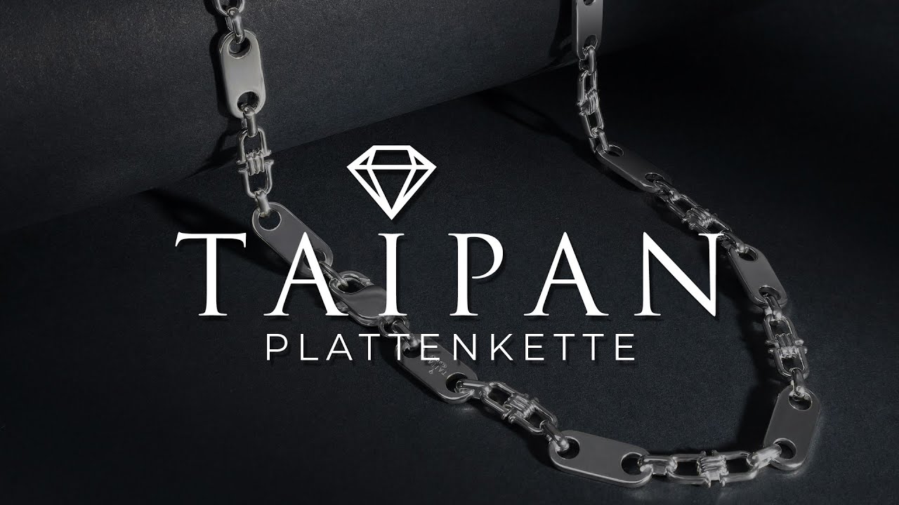 Taipan Plattenkette 8mm breit 70cm lang aus 925 Sterling Silber