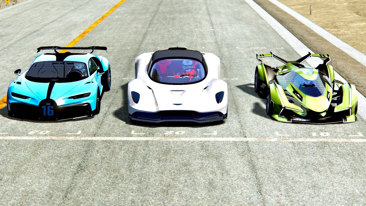 Lamborghini V12 Vision GT vs Aston Martin Valhalla vs Bugatti Chiron Pur Sport - Imola