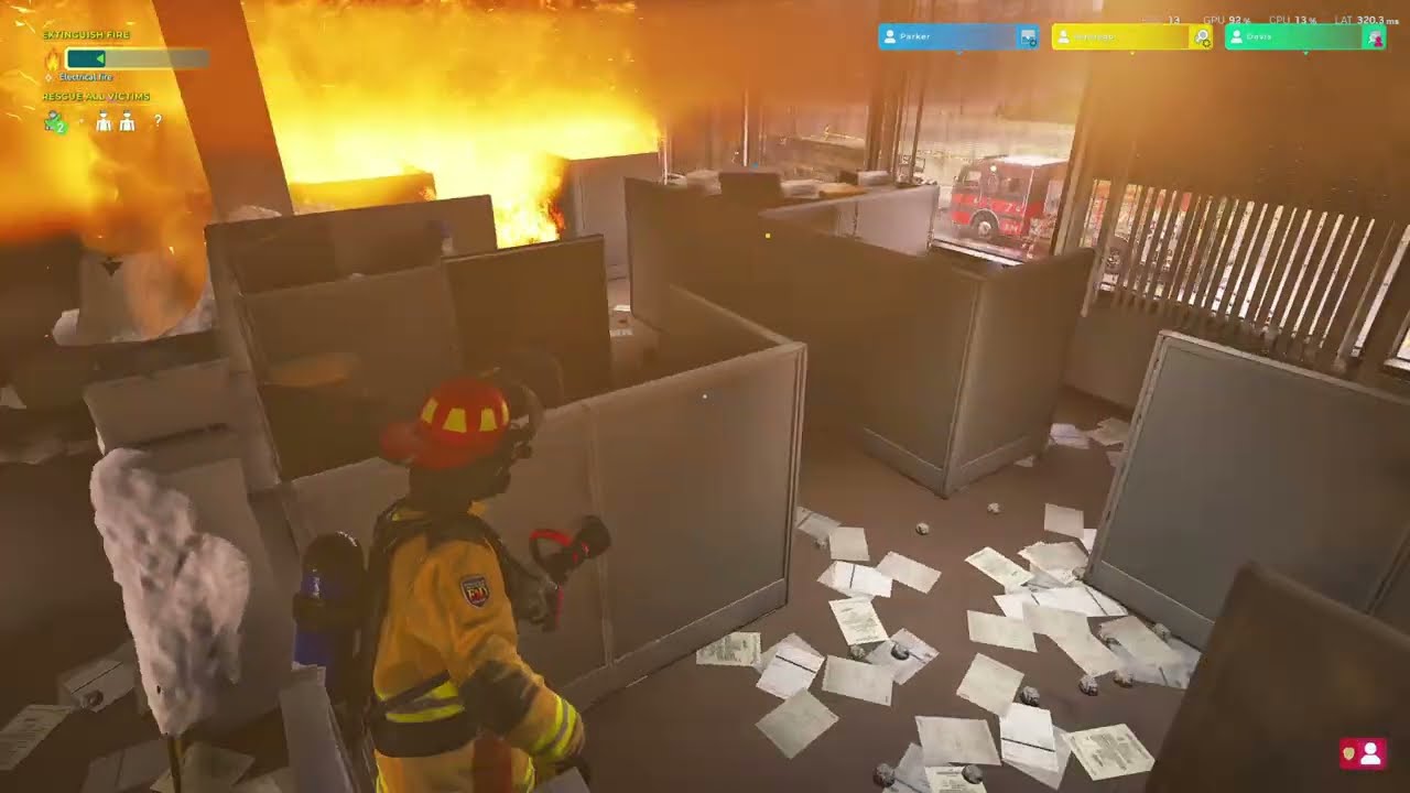 Firefighter Simulator Ignite, Hard Mode, E-3 Kiosk End and Stuck at the Office