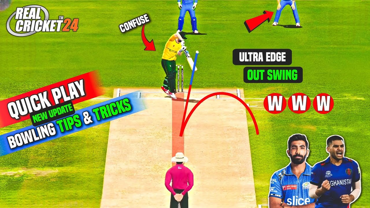How To Take Wicket In Real Cricket 24 Quick Match Fast Bowling | Rc24 Bowling Trick Hindi.