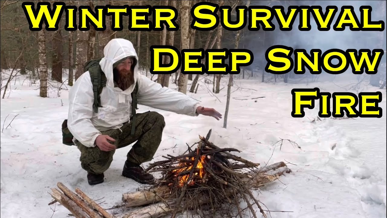 Winter Survival Making Fire in Deep Snow, Pooter Stomper, Hypothermia