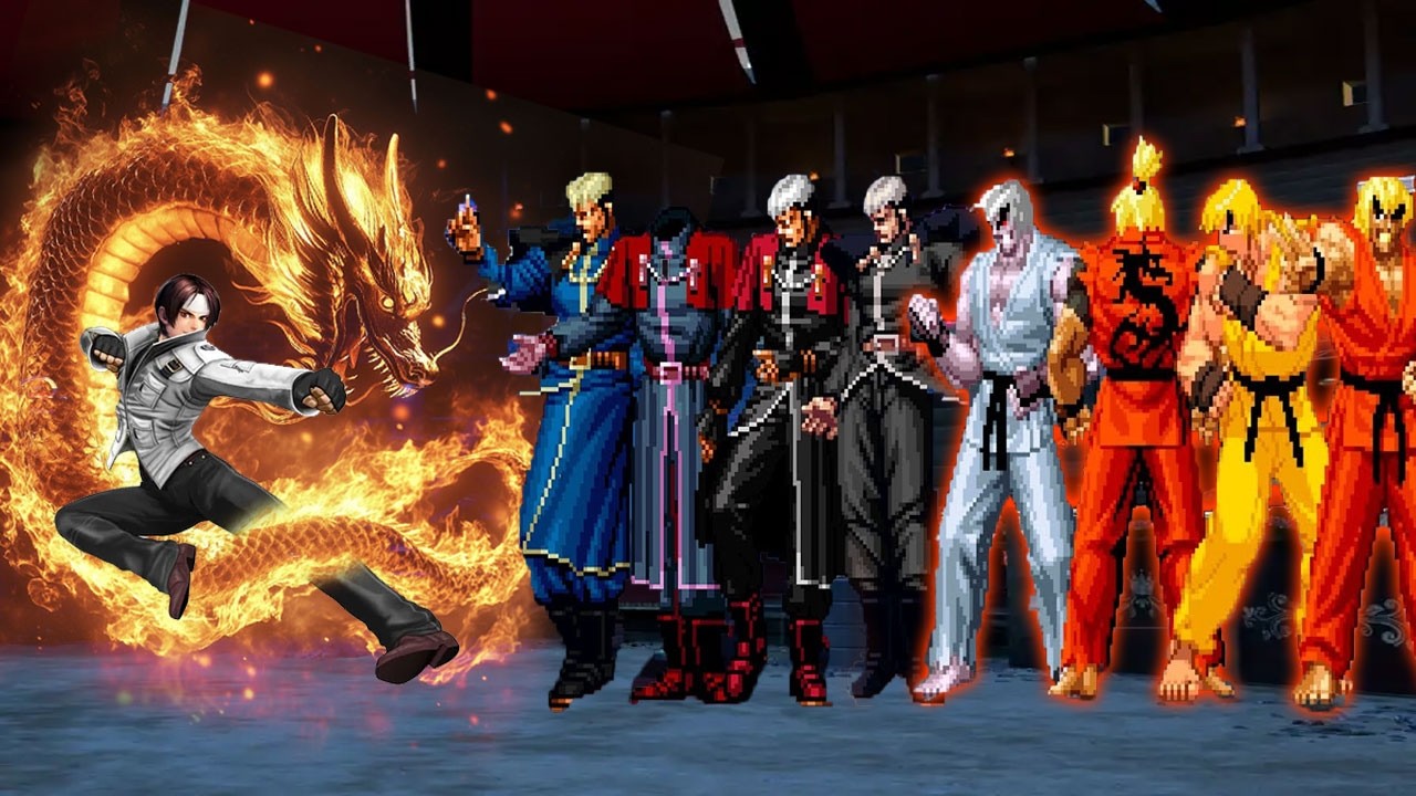 [Mugen KOF] Kyo Impact Vs Special Ken Master, Lord Goenitz Team