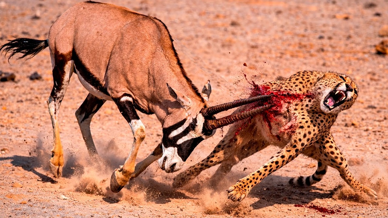 GUEPARDO é ATACADO SEM DÓ POR ÓRIX na ÁFRICA SELVAGEM! Veja que deu! SAVANA AFRICANA  | DOCUMENTÁRIO